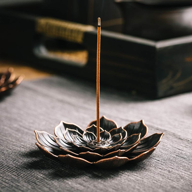 GARMOLY Brass Lotus Incense Holder, Incense Sticks Burner, Incense Ash Catcher, 3 Pack - Image 5